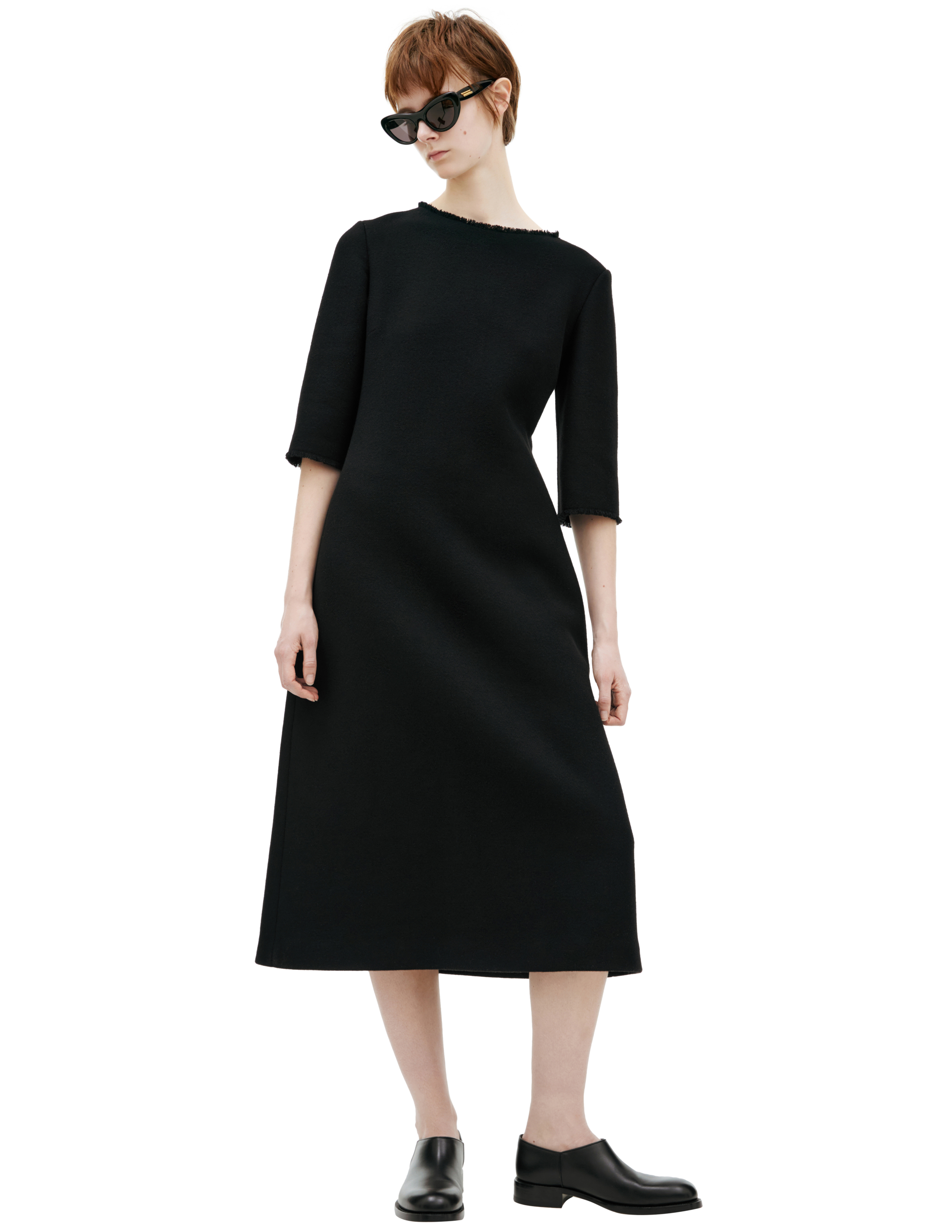 THE ROW DRESS WITH RAW COLLAR
