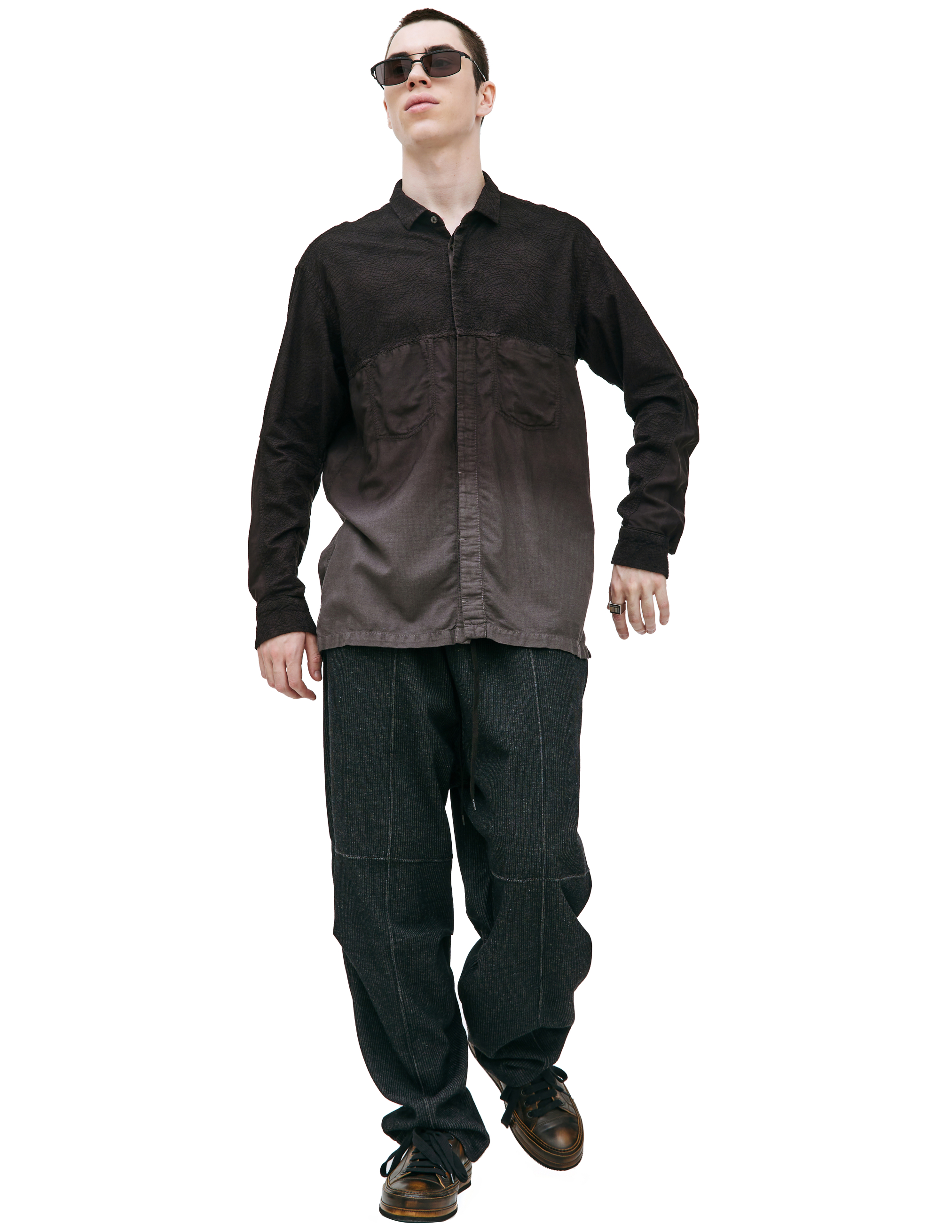 The Viridi-anne Gradient Dyed Shirt In Brown